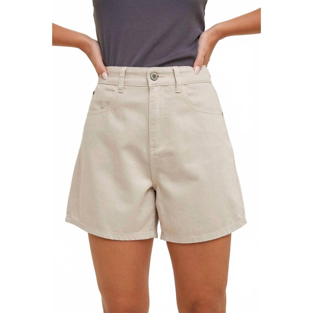 NEW WISHLIST classic denim mom shorts in stone